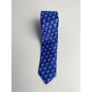 Mens Nordstrom Royal Blue Palm Tree Silk Blend Necktie